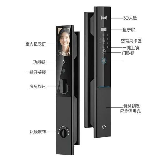 【北京】【鹿客云丁】智能锁Q80 可视猫眼超清大屏人脸防盗安全门锁 商品图2