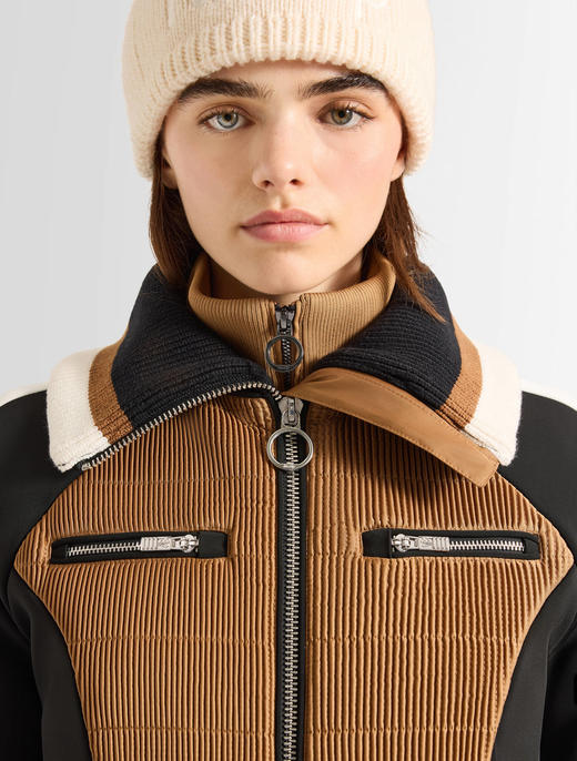 Fusalp - JORKET - Foxtrot/Noir/Neige - 女装 - 连体滑雪服 - 黄褐色/黑色/白色 商品图5