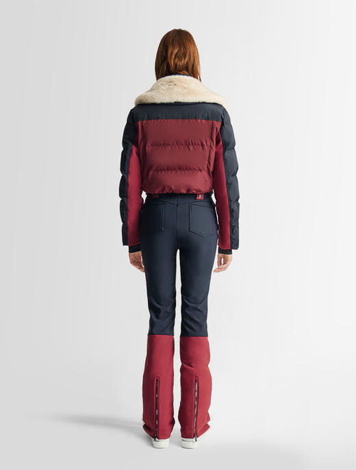 Fusalp - KAREI - Acajou/Marin/Neige - 女装 - 连体滑雪服 - 桃花心木棕/深蓝色/白色 商品图4