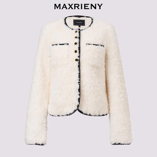 【宫廷巴洛克-商场同款】MAXRIENY羊羔绒肌理小香外套女24冬新款(货号:MC85JA598) 商品图4