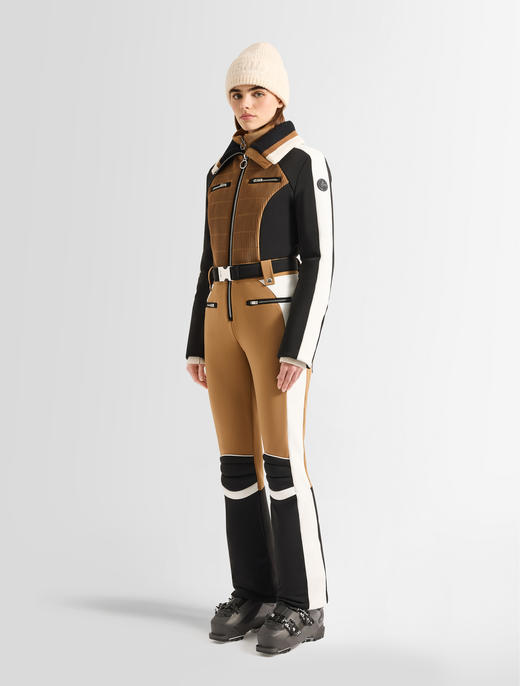 Fusalp - JORKET - Foxtrot/Noir/Neige - 女装 - 连体滑雪服 - 黄褐色/黑色/白色 商品图3