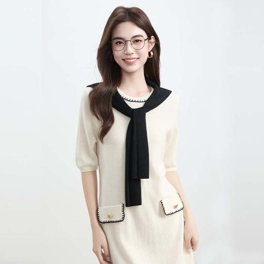 VogoPetite	小香风花边连衣裙100%山羊绒	BP132F1102 商品图3