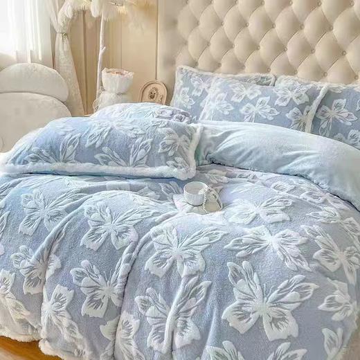 女神节2026促→怕冷去拍！！重9斤-9.4斤！喜兹品牌！吊牌1299.9元【自营直发】梦蝶兔兔绒冬季保暖防静电四件套-喜出 商品图3