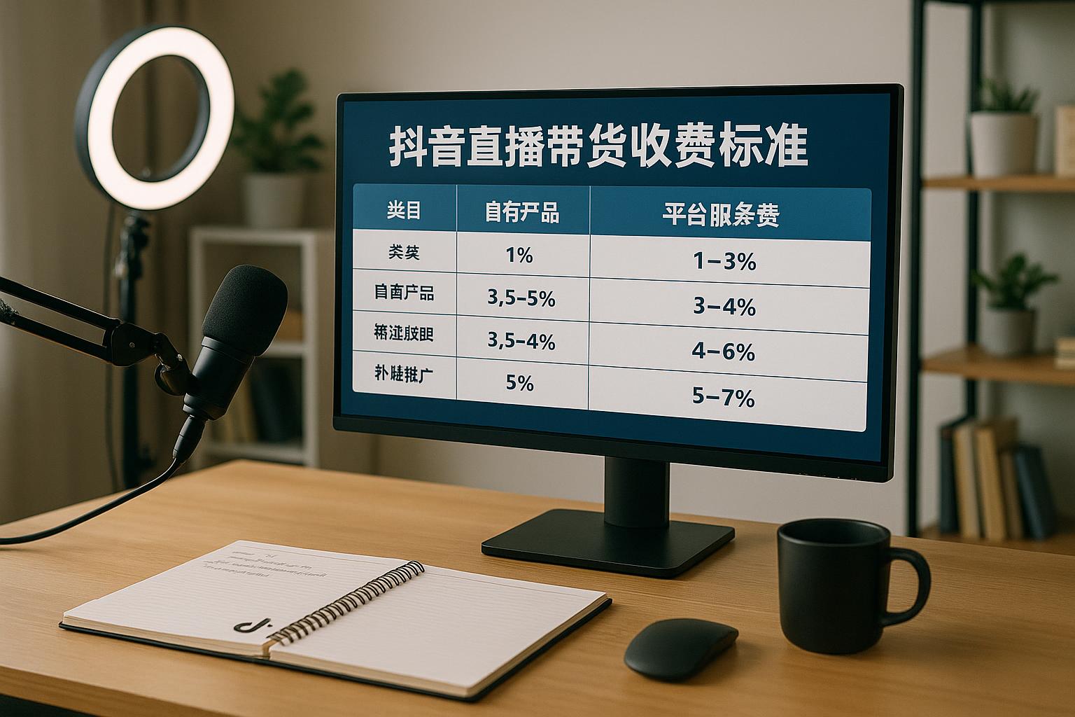 抖音直播带货平台佣金是多少？