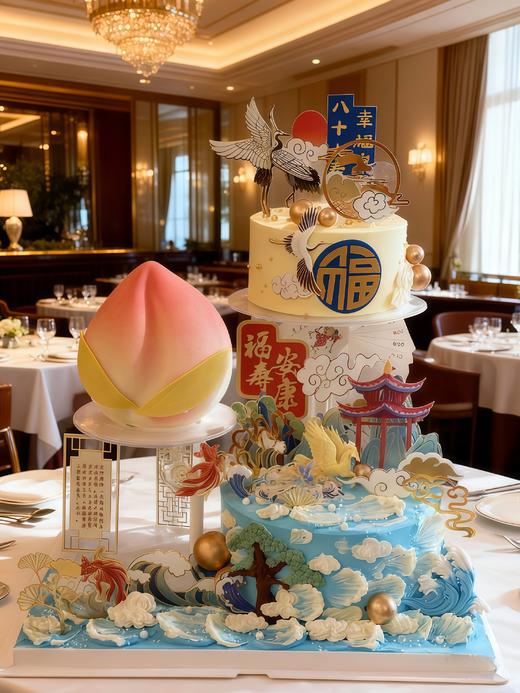 【悬浮福寿安康】叮当CAKE祝寿蛋糕-鲜果奶油蛋糕 商品图0