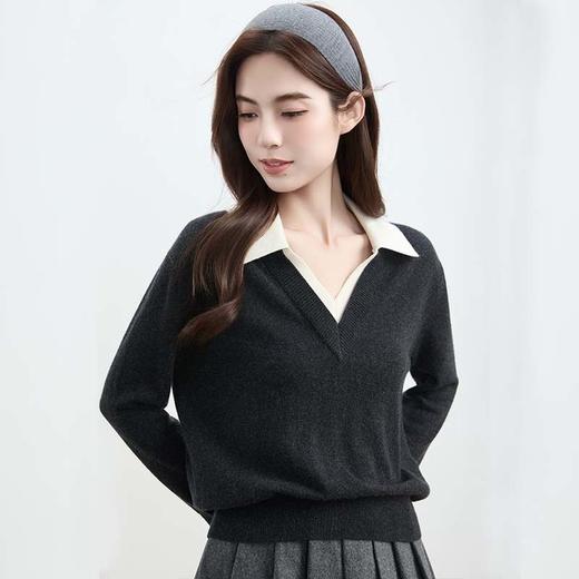 VogoPetite	PoloV领宽松上衣100%山羊绒	BP133F1607 商品图4