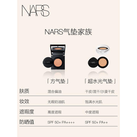 NARS 持妆方气垫12g（黑方盒）粉底防晒高遮瑕混油 商品图4