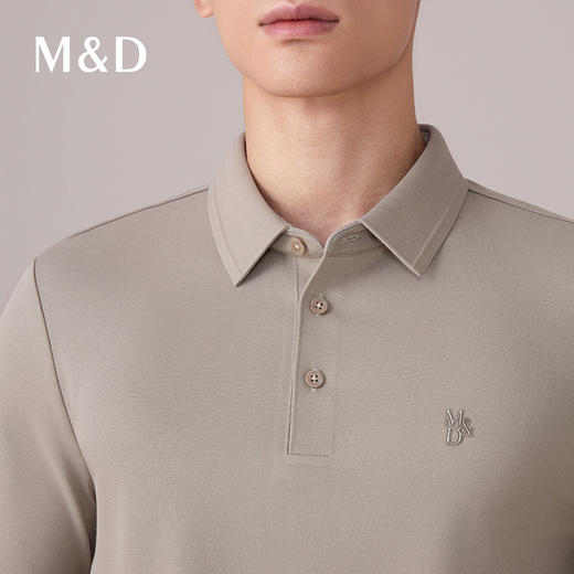 【名盾】桑蚕丝混纺长袖Polo衫，绅士有型无痕领，自在轻弹M0CL11780A 商品图2