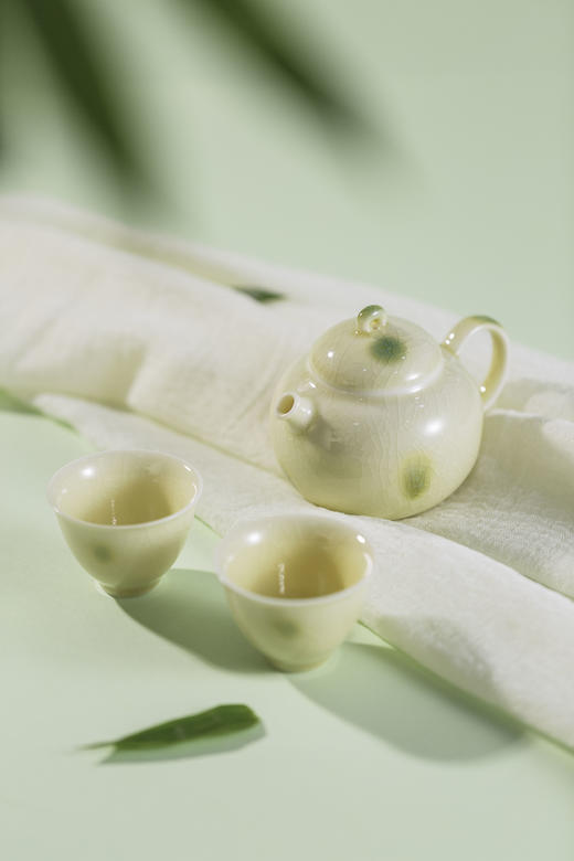 非遗手作 泥人刘 长沙窑 青绿彩 点彩套装  三件套 商品图4