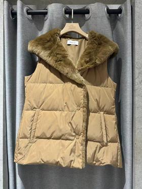 Yves Salomon - VEST MATTE TECHNICAL FABRIC - LIEGEOIS - 女装 - 背心 - 卡其色