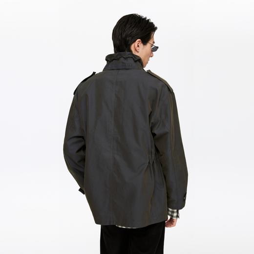 oneup双色纱口袋拉链中长外套 商品图8