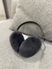 Yves Salomon - EARWARMER MINK AND LEATHER - FUSAIN - 配件 - 耳罩 - 石墨灰 商品缩略图0