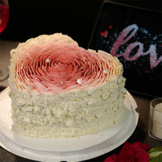 『甜蜜告白』甜粉珍珠心形女士生日蛋糕 商品图0