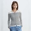 VogoPetite	黑白条纹POLO领开衫100%山羊绒	BP133F1602 商品缩略图4