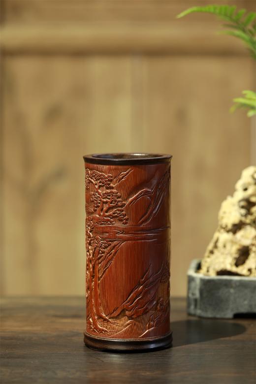 山行诗°竹雕小笔筒 商品图3