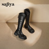 Safiya/索菲娅2025秋冬V口高筒小个子粗跟厚底百搭显脚瘦骑士靴SFD4117080 商品缩略图4