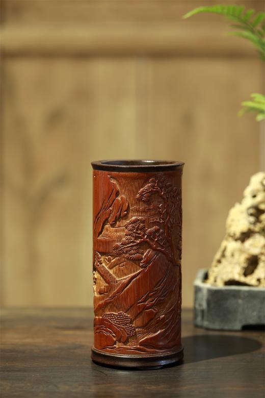 山行诗°竹雕小笔筒 商品图2