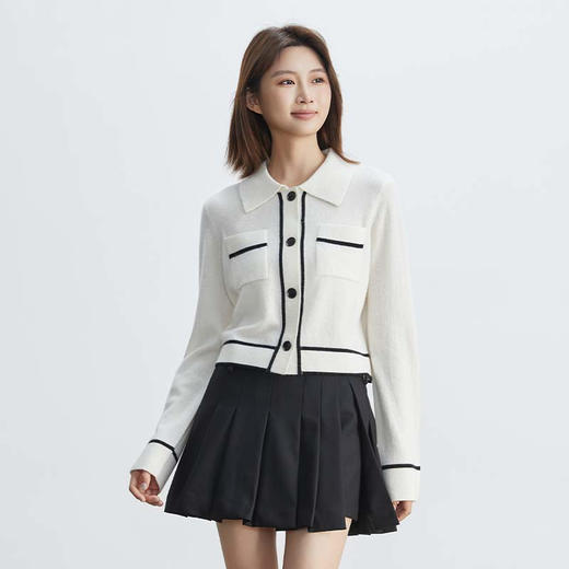 VogoPetite	小香POLO领短款开衫100%山羊绒	BP133F1501 商品图2