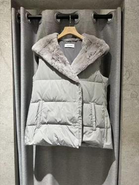 Yves Salomon - VEST MATTE TECHNICAL FABRIC - SIROCCO - 女装 - 背心 - 希洛克灰