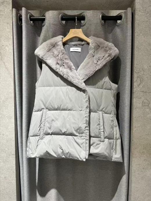 Yves Salomon - VEST MATTE TECHNICAL FABRIC - SIROCCO - 女装 - 背心 - 希洛克灰 商品图0