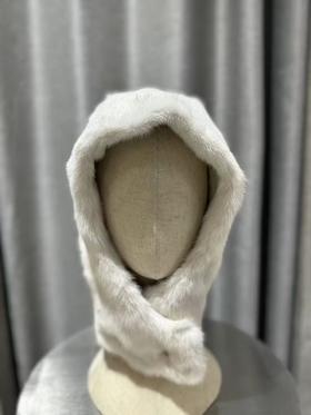 Yves Salomon - HOOD MINK AND LEATHER - PAVLOVA - 配件 - 兜帽 - 奶油色