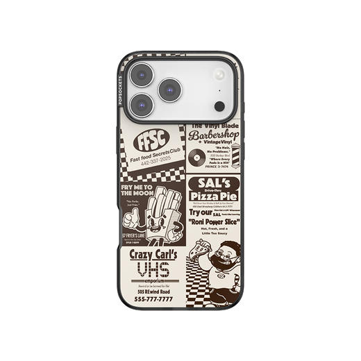 【快餐秘密俱乐部】复古贴士 泡泡骚 x Jordan Howlett POPCASE手机壳 MagSafe Popcase磁吸款 棕色 拼贴 复古 iPhone17/16/15/14 商品图2