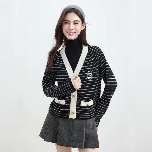 VogoPetite	绣花条纹开衫100%山羊绒	BP133F1511 商品图1