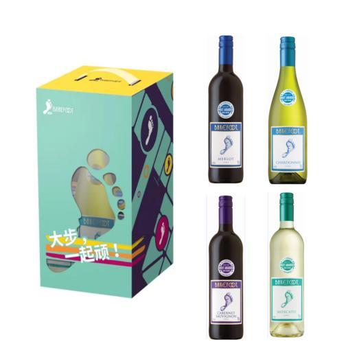 【损标清仓 不退不换】顽足“大步一起顽”4支装礼盒Barefoot  Moscato Cabernet Merlot Chardonnay 4 Btls Gift Set 损标产品不退不换！ 介意勿拍 商品图0
