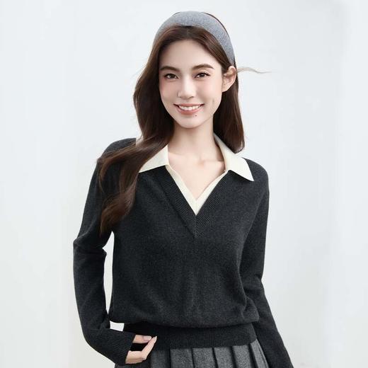 VogoPetite	PoloV领宽松上衣100%山羊绒	BP133F1607 商品图3