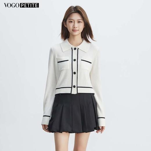 VogoPetite	小香POLO领短款开衫100%山羊绒	BP133F1501 商品图0