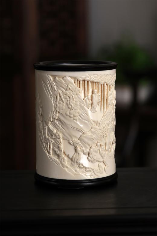 兰亭雅集°猛犸牙雕笔筒 商品图2