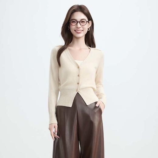 VogoPetite	金属扣短款V领毛衣100%山羊绒	BP133F1508 商品图2