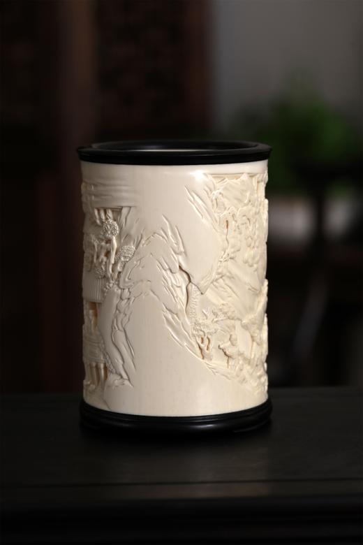兰亭雅集°猛犸牙雕笔筒 商品图3