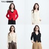 VogoPetite	金属扣短款V领毛衣100%山羊绒	BP133F1508 商品缩略图0