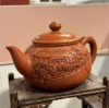 【样品特惠4折，仅1件，无货退款】玄雕窑纯手工龙腾盛世香远益清荷塘清韵花开富贵山水人家国色天香紫砂壶般若波羅蜜多心经壶 商品缩略图3