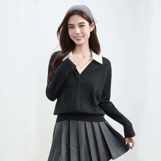 VogoPetite	PoloV领宽松上衣100%山羊绒	BP133F1607 商品图2