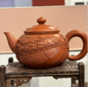 【样品特惠4折，仅1件，无货退款】玄雕窑纯手工龙腾盛世香远益清荷塘清韵花开富贵山水人家国色天香紫砂壶般若波羅蜜多心经壶 商品缩略图0
