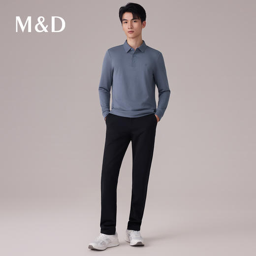 【名盾】桑蚕丝混纺长袖Polo衫，绅士有型无痕领，自在轻弹M0CL11780A 商品图1