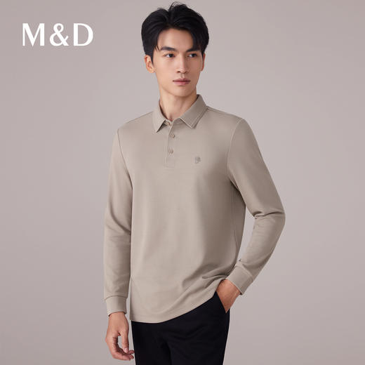 【名盾】桑蚕丝混纺长袖Polo衫，绅士有型无痕领，自在轻弹M0CL11780A 商品图3
