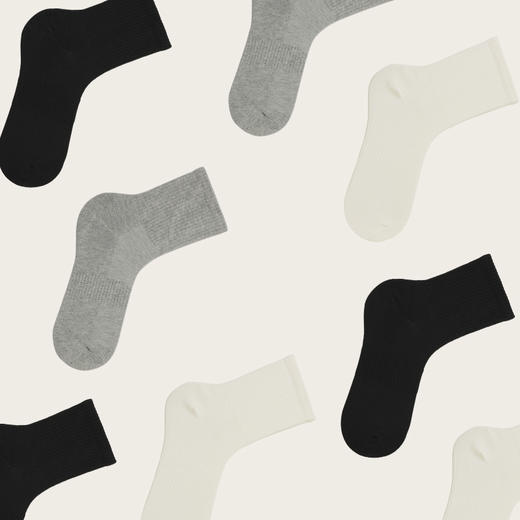 花里家 运动袜 吸汗透气  4双/盒 商品图4