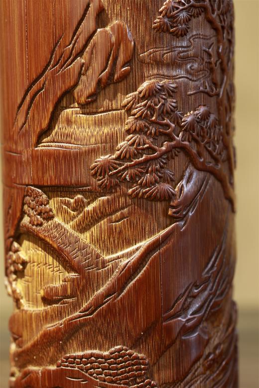 山行诗°竹雕小笔筒 商品图6