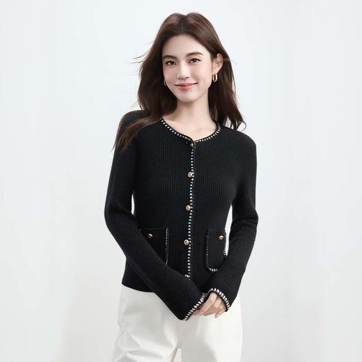 VogoPetite	小香风手工钩边开衫100%山羊绒	BP133F1509 商品图4