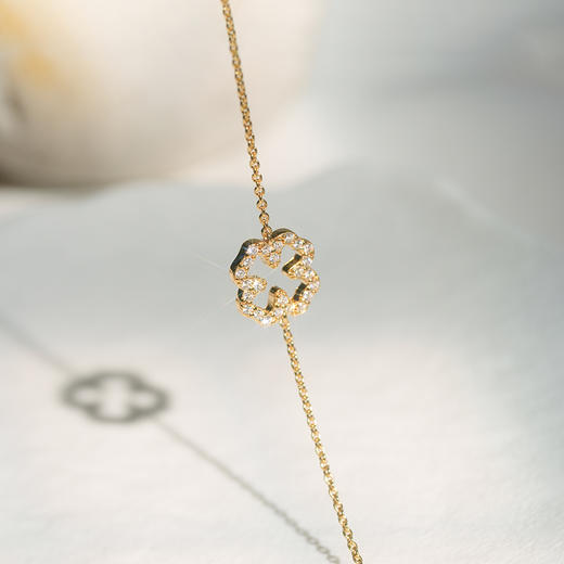 北京仓｜Skultuna-Pavé-金色 四叶草 密钻 手链［瑞典设计师］ 商品图5