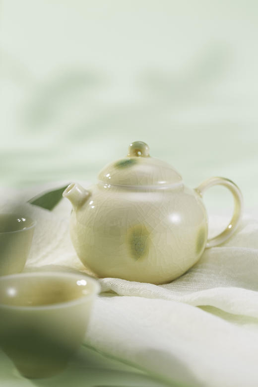 非遗手作 泥人刘 长沙窑 青绿彩 点彩套装  三件套 商品图1