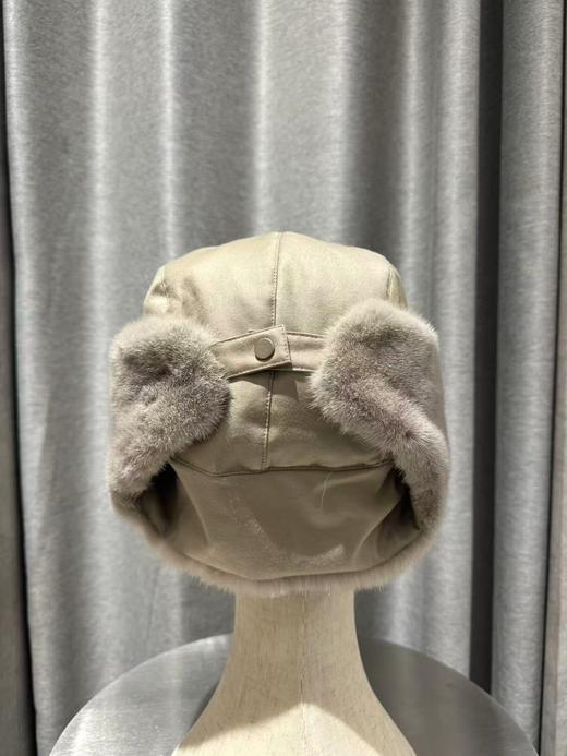 Yves Salomon - CHAPKA MADE WITH LORO PIANA FABRIC/MINK - DUNE - 女装 - 四角帽 - 沙色 商品图1