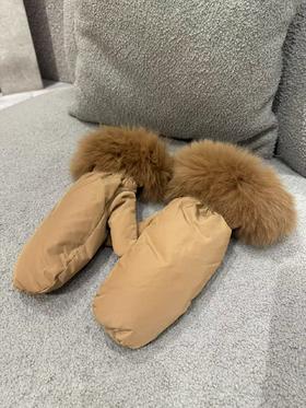 Yves Salomon - GLOVES MATTE TECHNICAL FABRIC - LIEGEOIS - 女装 - 滑雪手套 - 卡其色