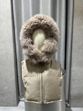 Yves Salomon - FRONT MADE WITH LORO PIANA FLANNEL/FOX - DUNE - 配件 - 连帽假领 - 沙色