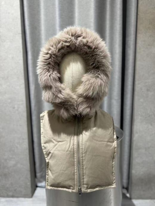 Yves Salomon - FRONT MADE WITH LORO PIANA FLANNEL/FOX - DUNE - 配件 - 连帽假领 - 沙色 商品图0