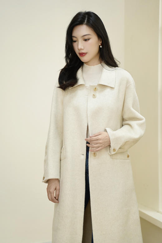 预售 臣禾	【花苞袖口大衣】翻领中长款毛呢外套	JZ254080581 商品图3