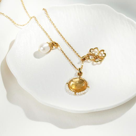 北京仓｜Goossens Paris-Talisman trio charms-护身符 天然水晶 珍珠 项链［法国设计师］ 商品图4